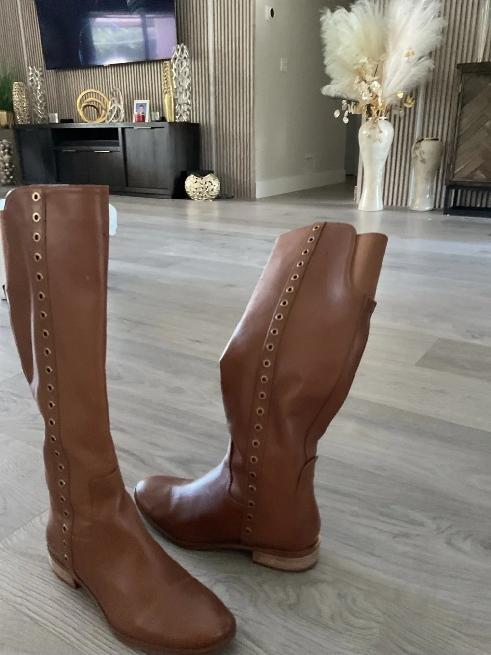 Michael Kors Tall Chestnut Leather Over-the-Knee Boots